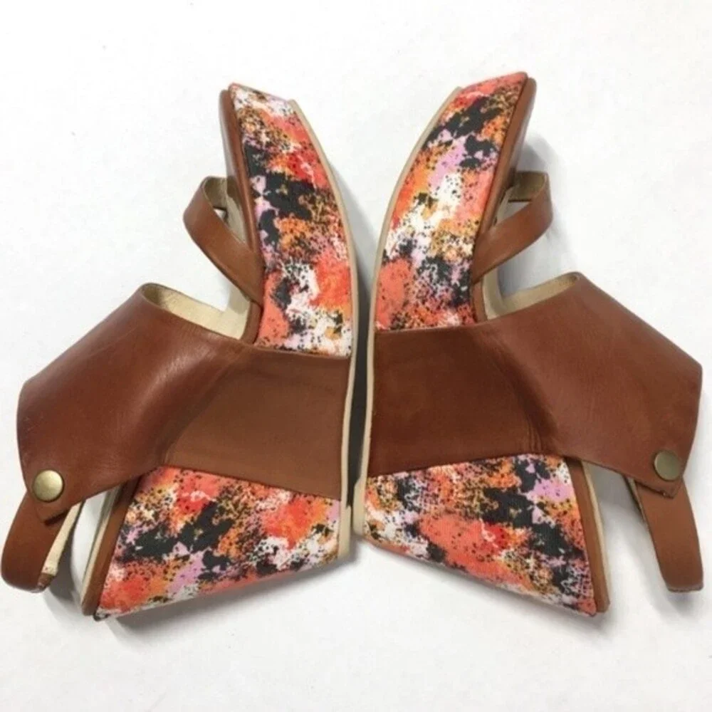 Faryl Robin 'Thea' Wedge In Terra Leather Sandal 8
